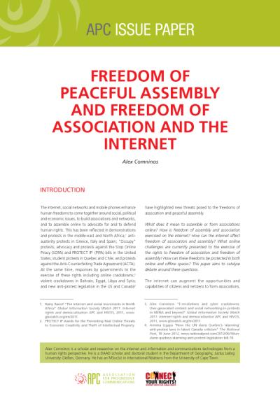  image linking to Freedom of peaceful assembly and freedom of association and the internet 
