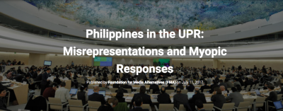  image linking to Philippines in the Universal Periodic Review: Misrepresentations and myopic responses 