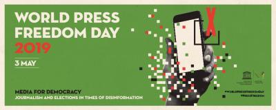  image linking to What is the role of media in elections and democracy? Join us in celebrating World Press Freedom Day 2019 