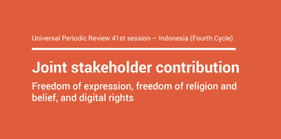  image linking to Universal Periodic Review 41st session – Indonesia: Freedom of expression, freedom of religion and belief, and digital rights 