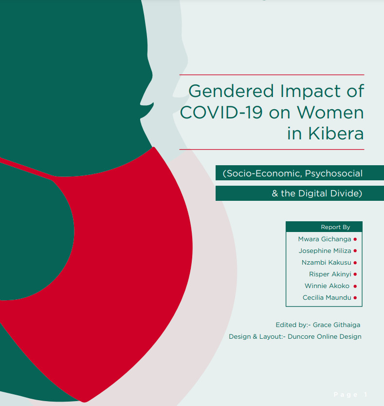 Cover of the report "Gendered impact of COVID-19 on women in Kibera"