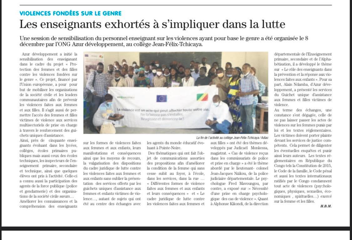 AZUR Développement newspaper article