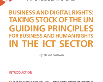 Business and digital rights: Taking stock of the UN Guiding Principles for Business and Human Rights in the ICT sector