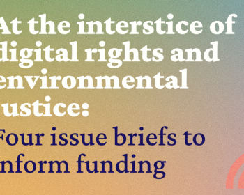 At the interstice of digital rights and environmental justice: Four issue briefs to inform funding