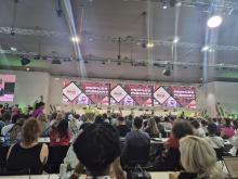 Panoramic viex of the panel of the Peoples plenary in the COP 30