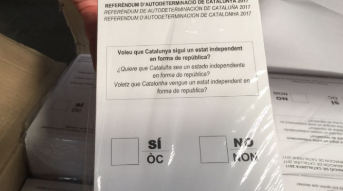 Image: Ballot of the referendum in Catalonia. Source: Twitter 