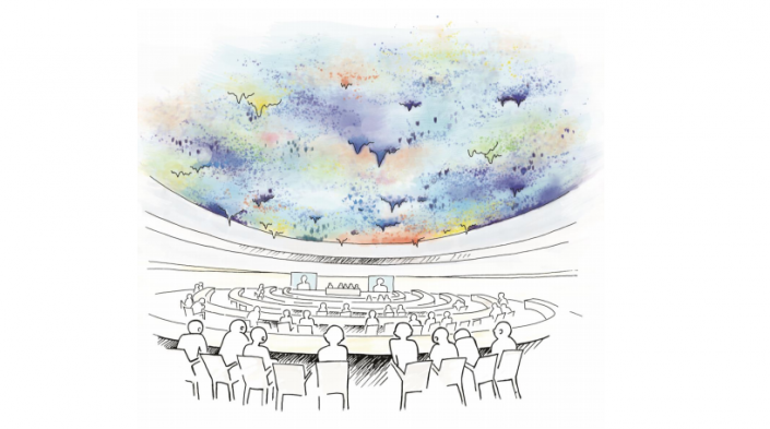Image: Cover illustration of the !A-Z of the 43rd session of the Human Rights Council" report.
