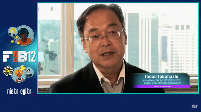 Screenshot of the video tribute to Tadao at the 12th Brazilian Internet Forum