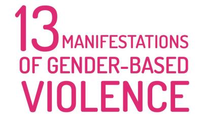  image linking to 13 manifestations of gender-based violence using technology  