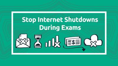  image linking to #NoExamShutdown: 4 MENA countries shut down the internet so far “to fight cheating”! 