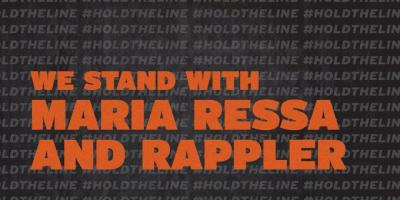 image linking to #HoldTheLine Coalition calls for criminal tax charge to be dropped as Maria Ressa returns to court