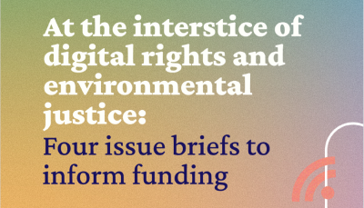  image linking to At the interstice of digital rights and environmental justice: Four issue briefs to inform funding 