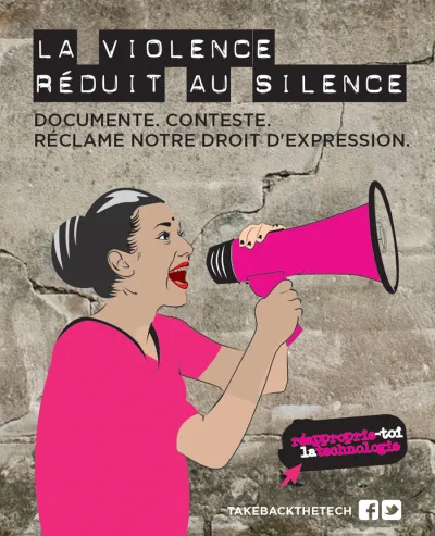  image linking to La violence réduit au silence. Documente. Conteste. Réclamons notre droit d'expression